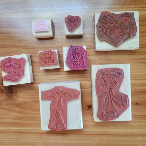 Stampin' Up Girlfriends Rubber Stamp Set 2002 Vintage Craft, Scrapebook, Journal - Picture 2 of 8